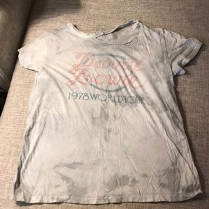 David Bowie distressed tie dye tee